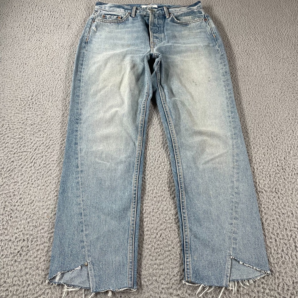 GRLFRND Button Fly Distressed Straight Carmen Jeans Wear Me Out Size 28 USA